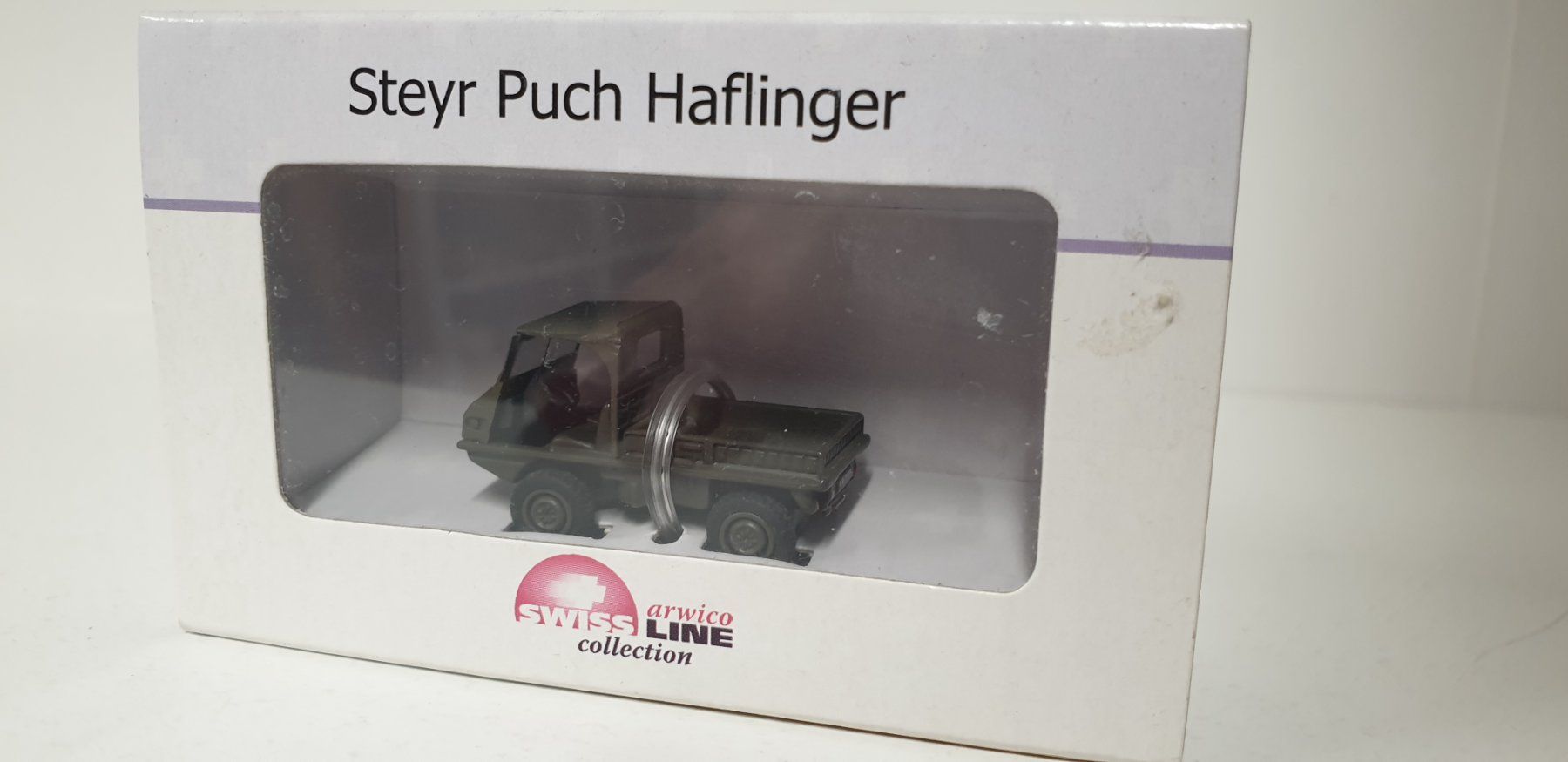 Modellini di ferrovie: Arwico  Steyr Puch Haflinger 1:87 – Nuovo e nell'imballaggio originale da Geroldswil venduto da TopTrain54 2