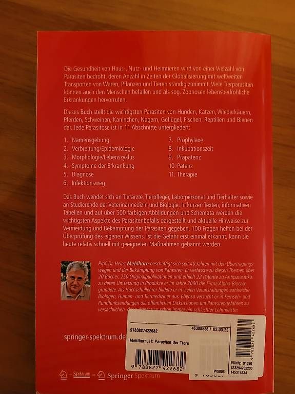 Libri: Die Parasiten der Tiere – Usato da Münchenbuchsee venduto da b-tschai 2
