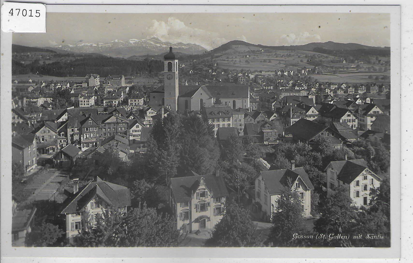 Ansichtskarten: Gossau mit Kirche – Gebraucht aus Ettingen von Kartenplanet
