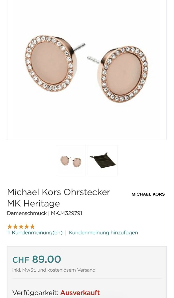 Michael Kors Orecchini pendenti & Orecchini a lobo: Michael Kors Ohrstecker – Usato da Küttigen venduto da Tan12ja 1