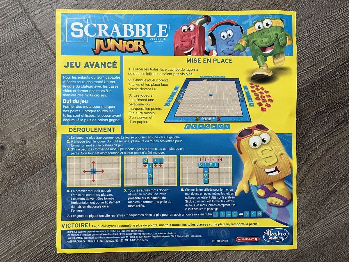 Hasbro Giochi: Scrabble junior niveaux :débutant et avancé. – Usato da Baden venduto da frb_2cjk 3