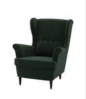 Ikea STRANDMON Sessel Dunkelgrün Samt