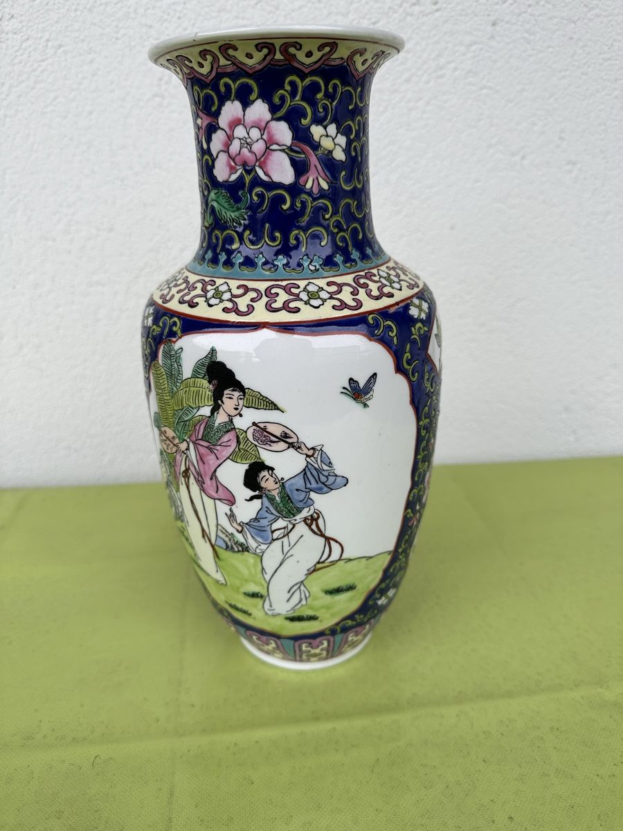 Vasen & Gefässe: Vase chinois peint à la main 33cm haut. – Gebraucht aus Lausanne von artnouveau04 1