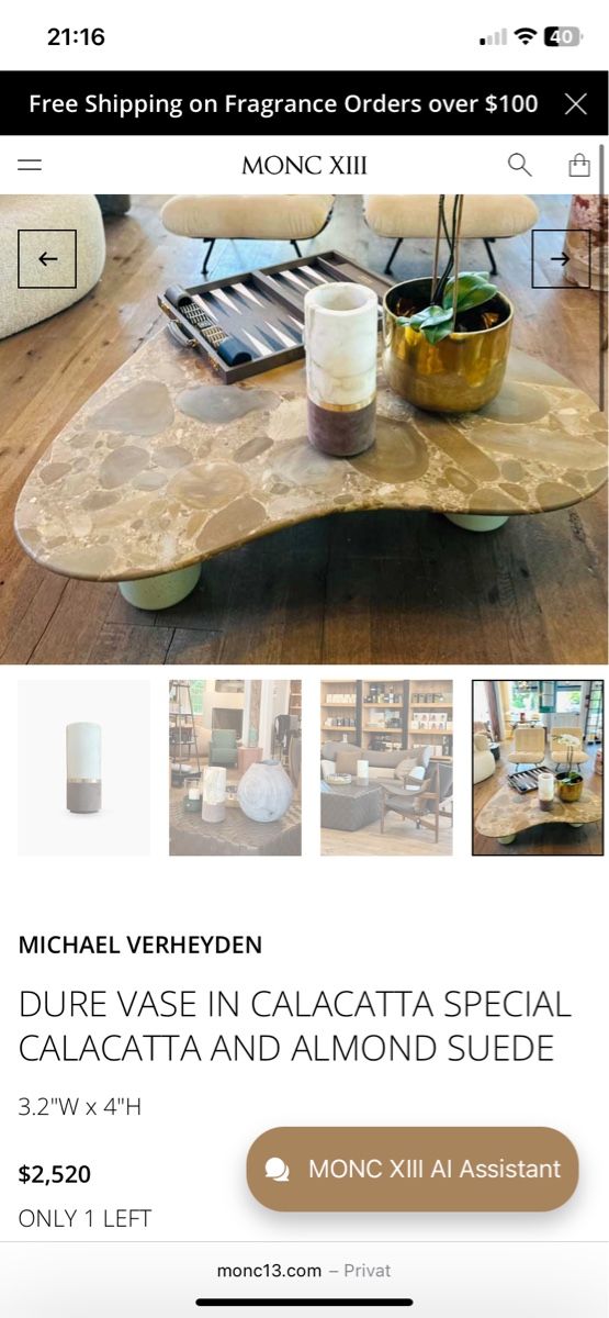 Vasi & Recipienti: Luxus Designer Marmor Vase von Michaël Verheyden – Nuovo (secondo la descrizione) da Luzern venduto da i-love-guacamole 7