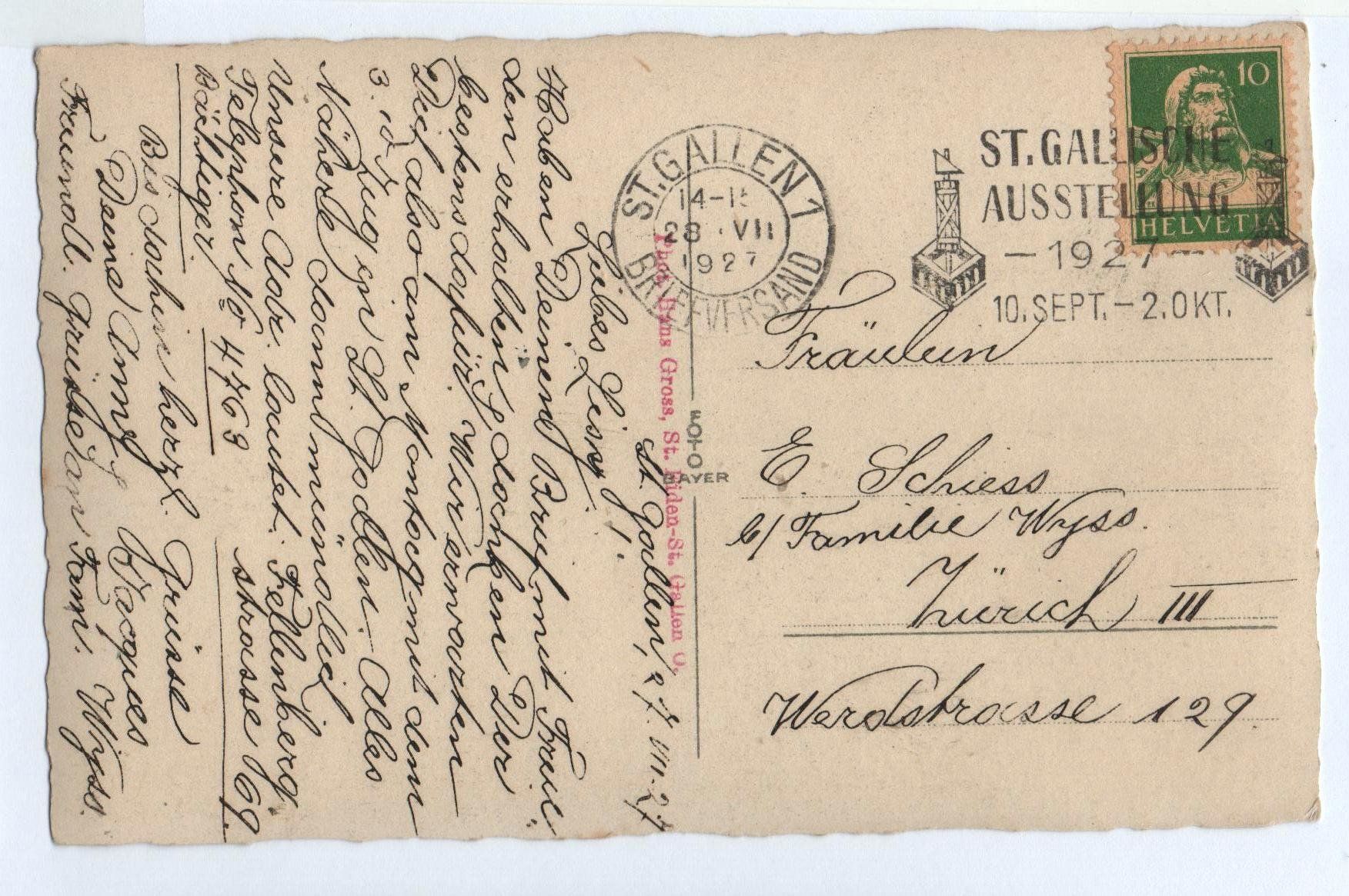 Ansichtskarten: ST. GALLEN Teufenerstrasse - Pferde-Kutsche - Litfaßsäule – Gebraucht aus Jona von philajona 1