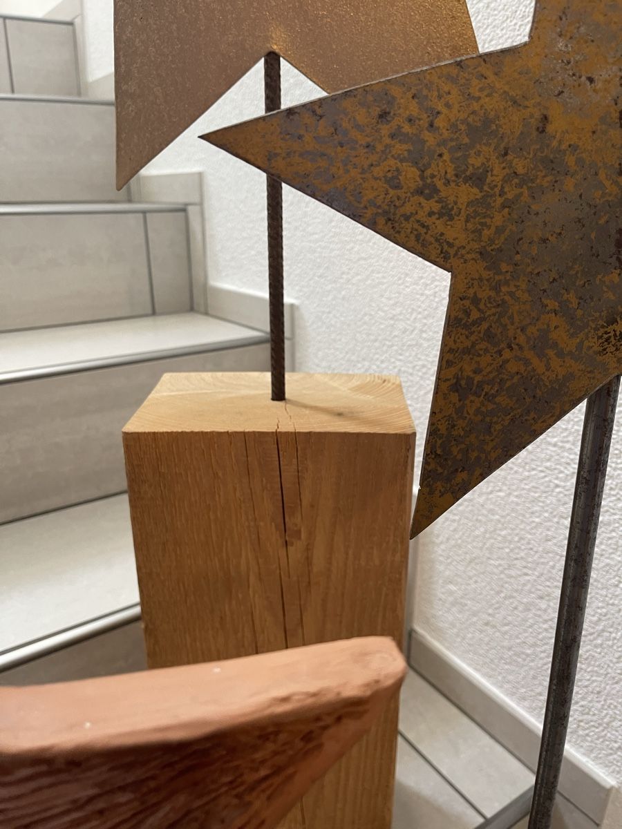 Alle Dekorationen: Ton-/Metallsternen auf Säule – Neu (gemäss Beschreibung) aus Weingarten-Kalth von 53solti 8