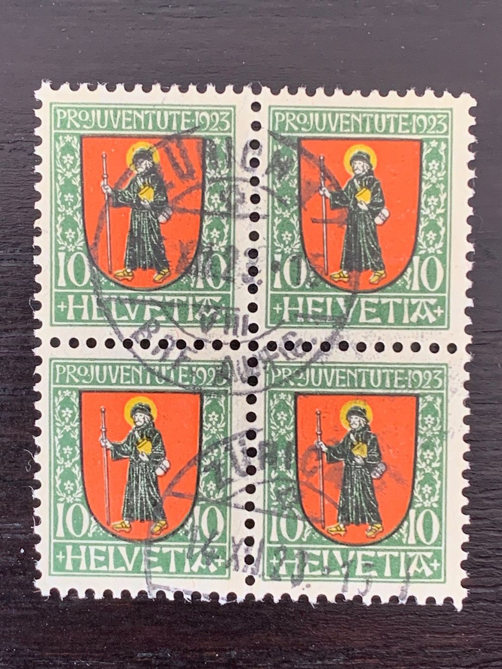 Tutti i francobolli: Viererblock, Pro Juventute 1923, gestempelt – Usato da Wangen b. Olten venduto da 66ard