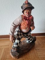 Clown Unikat aus Holz mit Trompete, ca 50cm gross