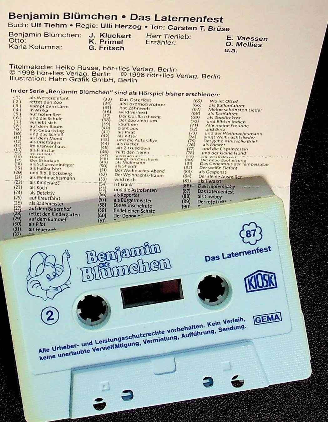 Musicassette: MC Benjamin Blümchen 87  Das Laternenfest Hörspiel – Usato da Reitnau venduto da Zaomir 2
