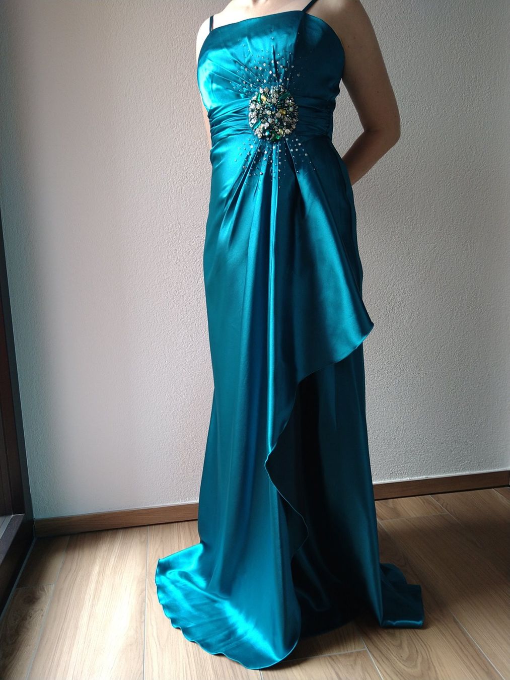 Vestiti: Abendkleid petrol Gr.34-36 – Nuovo (secondo la descrizione) da Zürich venduto da Bauer19 1
