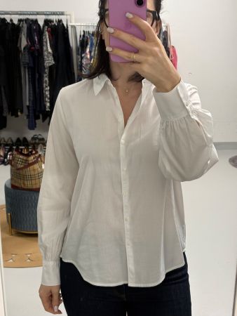 Opus lockere Bluse Baumwolle weiss Gr. 36-40 Famini