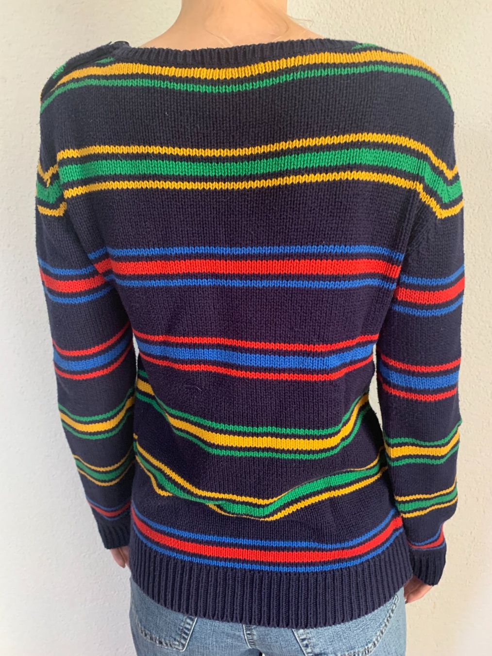 Alba Moda Pullover & Sweatshirts: gestreifter Strickpulli mit Knopfdetail an der Schulter – Gebraucht aus Luzern von Simona15 1