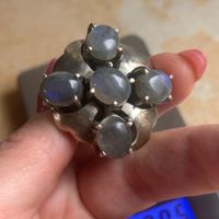 Vintage Ring RIESIG LABRADORIT BLUME (Gr. 53)
