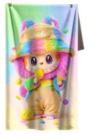 Serviette de plage enfant Labubu, été coloré neuf