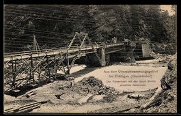 AK Prättigau / Graubünden, Hochwasser, Felsenbach mit der du