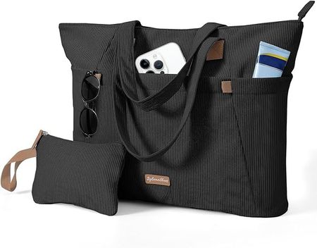 Cord Shopper Damen Laptoptasche 17 Zoll Schwarz