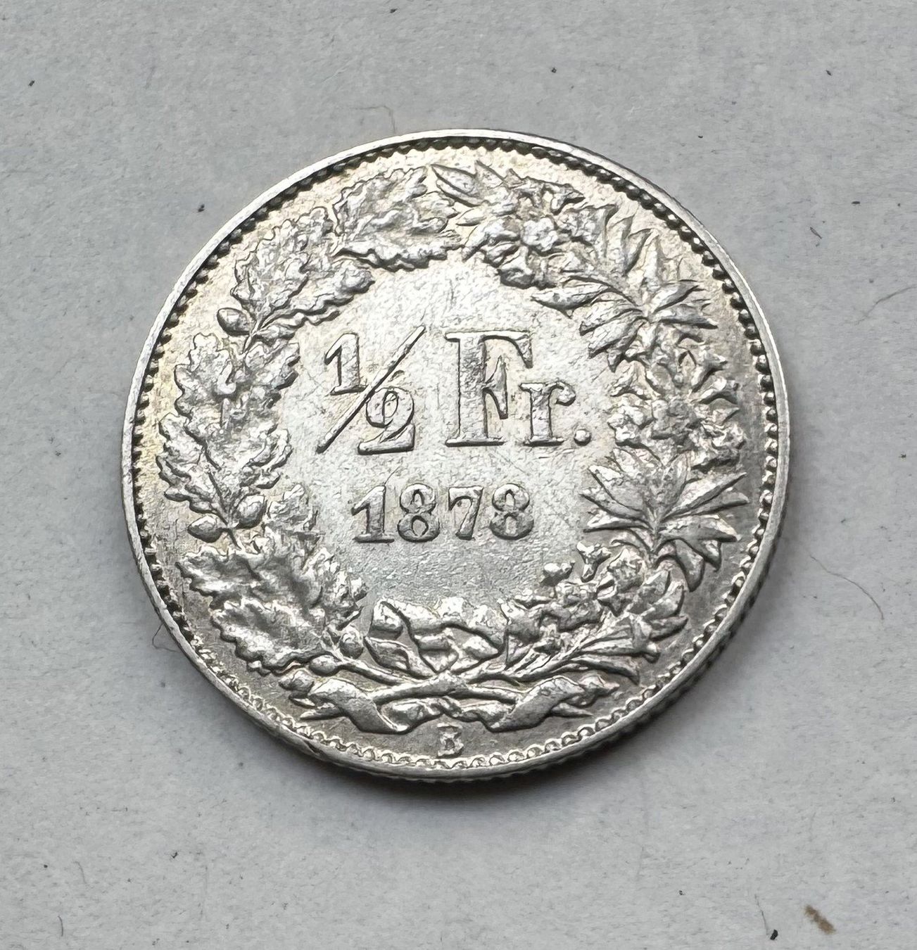 Alle Münzen: 1878 50 Rappen -vz – Gebraucht aus Kirchberg SG von Helveticus00