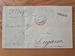 CH-Brief Gureglia-Lugano aus 1883 Zustand gem. Bilder
