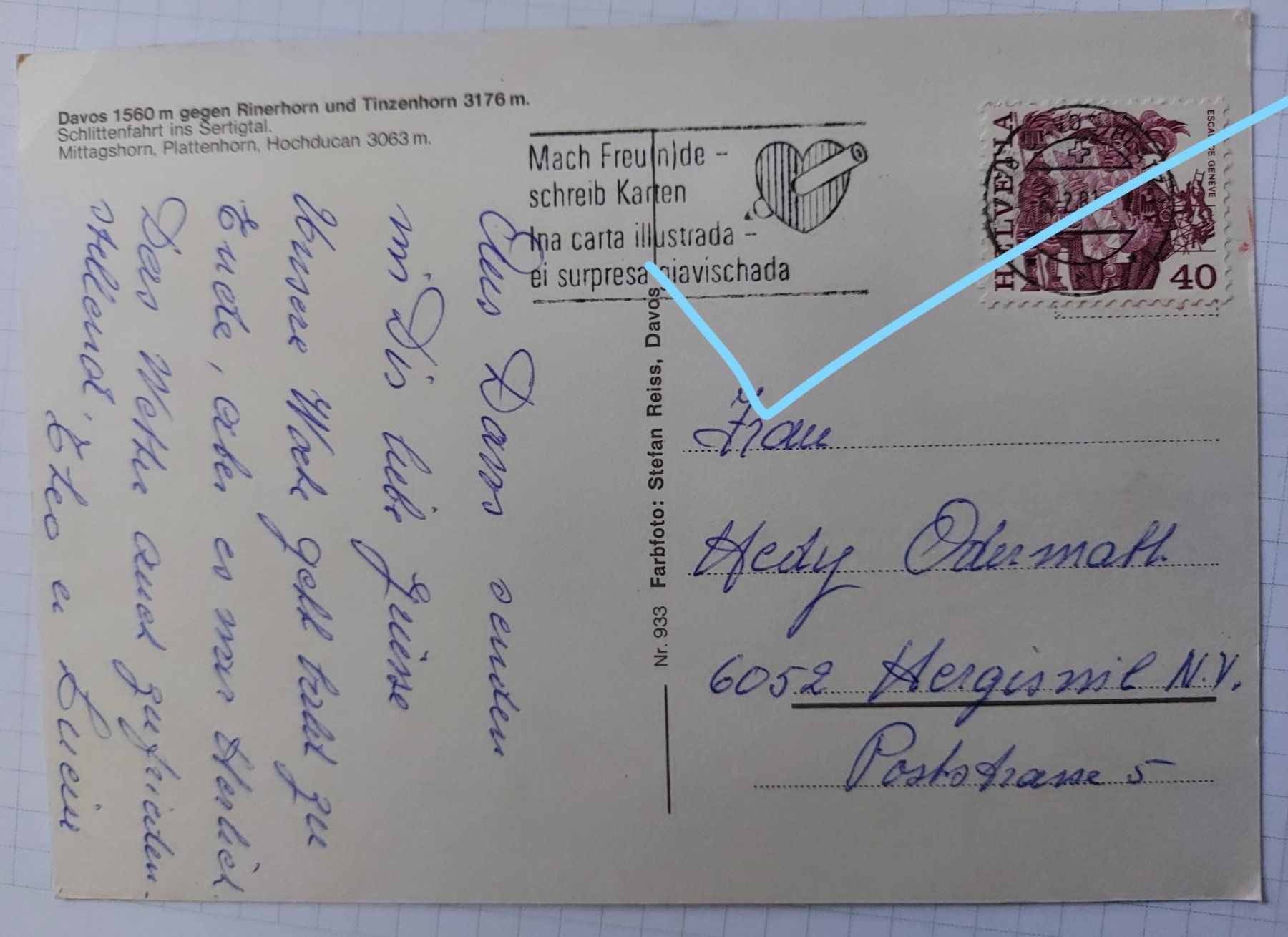 Cartoline postali: Davos (GR) – Usato da Lyss venduto da rochen54 1