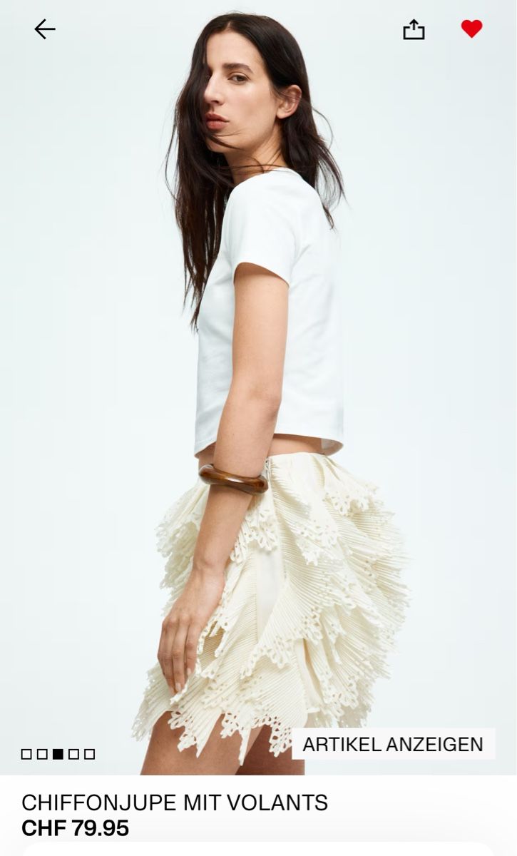 H&M Röcke: Cream Ruffle Skirt - Unique Volant Design, Perfect for – Neu und originalverpackt aus Zürich von BettinaMarie2308 2
