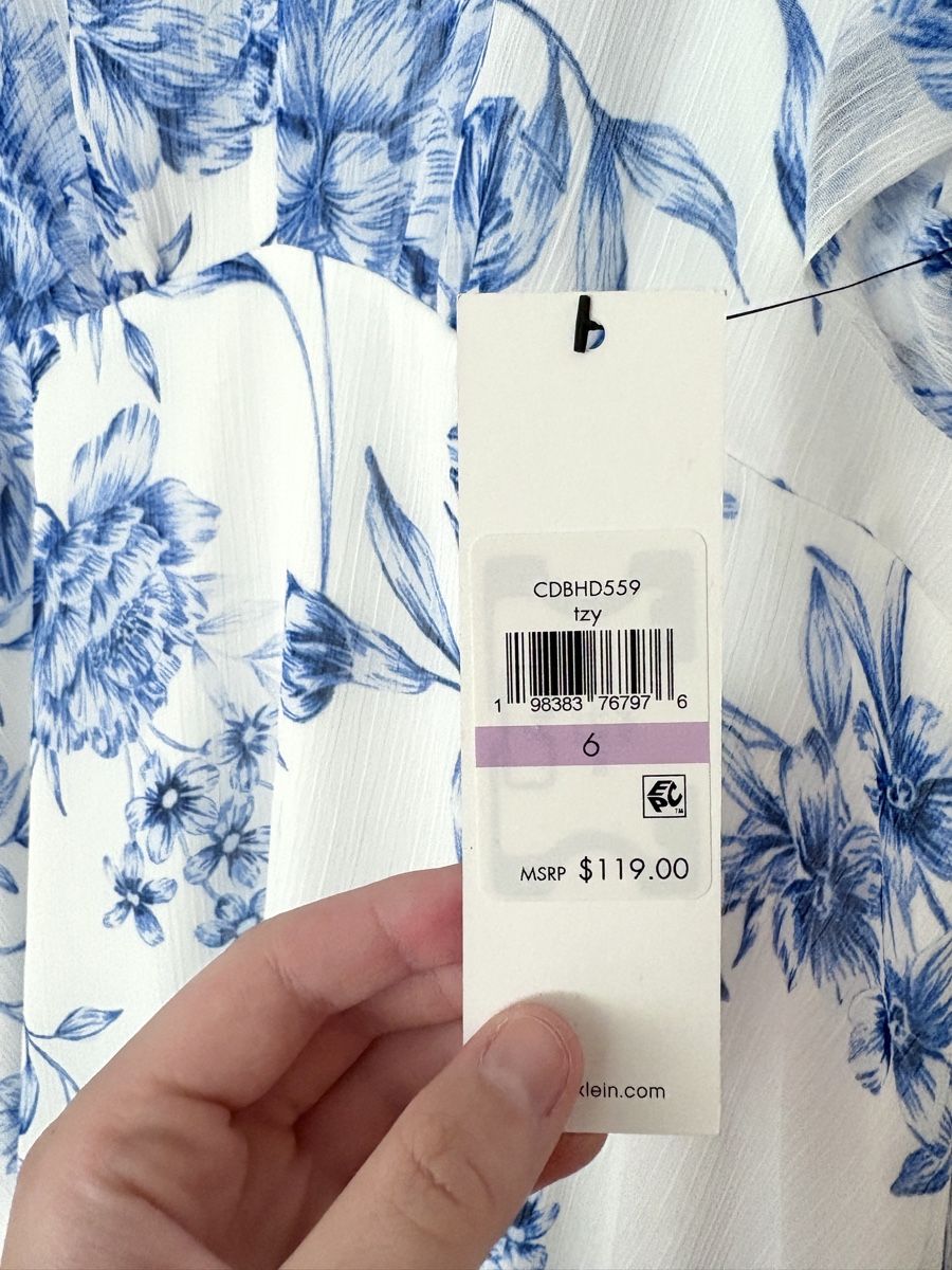 Calvin Klein Vestiti: Calvin Klein - White and blue dress – Nuovo e nell'imballaggio originale da Tagelswangen venduto da fireiceprincess 7