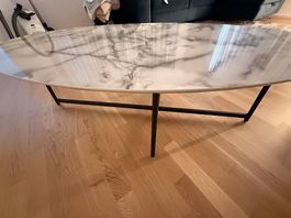 Couchtisch in Marmoroptik  Oval  120 × 60 cm