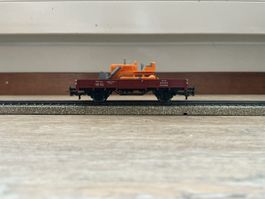 Märklin H0 Flachwagen mit Planierraupe in OVP gebraucht