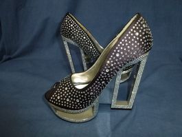 JUMEX PLATEAU PUMPS STRASS GR 38 1 X PHOTOSHOOTING GETRAGEN