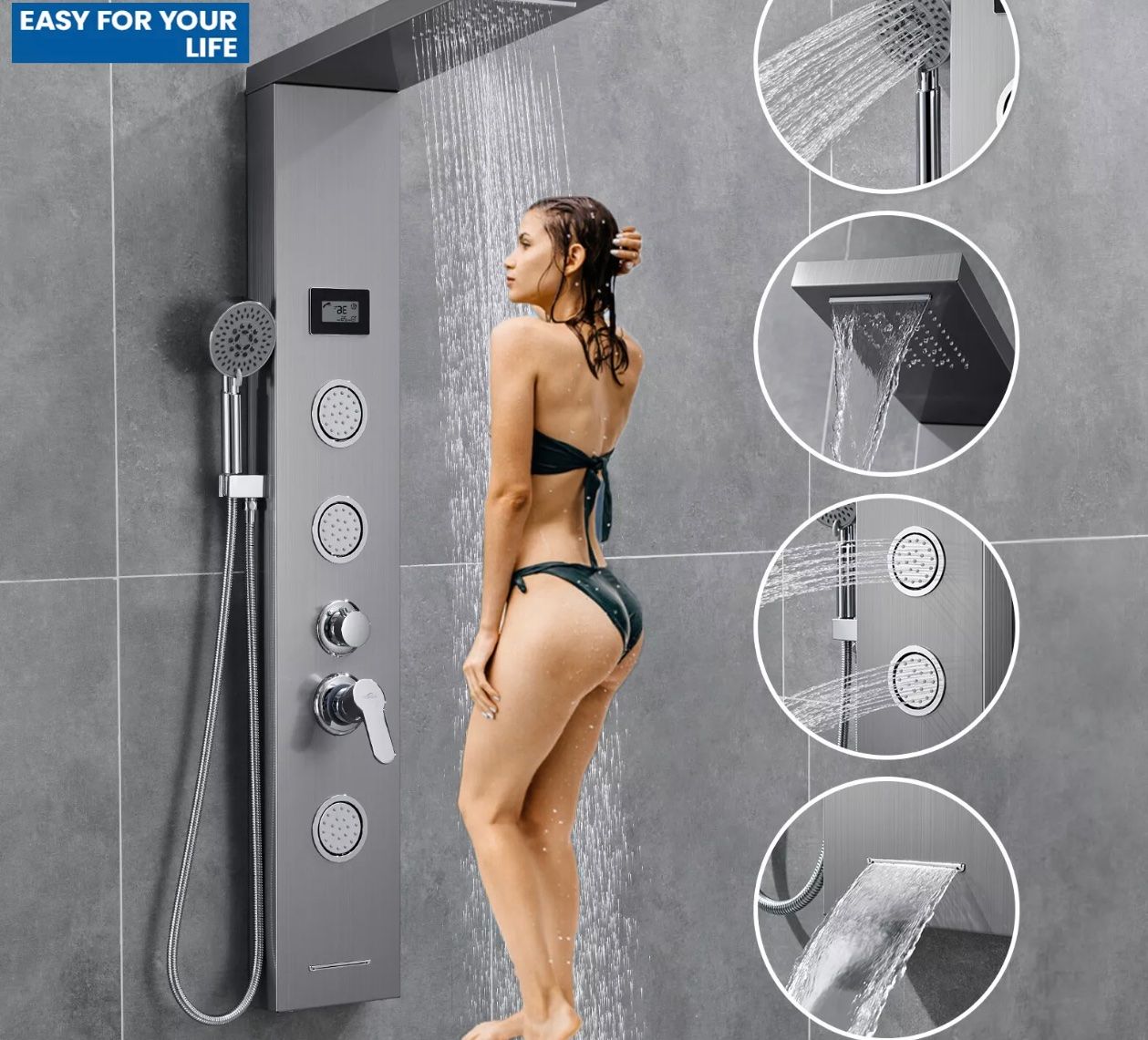Docce: + Duschpaneel Edelstahl Duschset Duschsäule Regendusche – Nuovo e nell'imballaggio originale da Amriswil venduto da JaJa-Express
