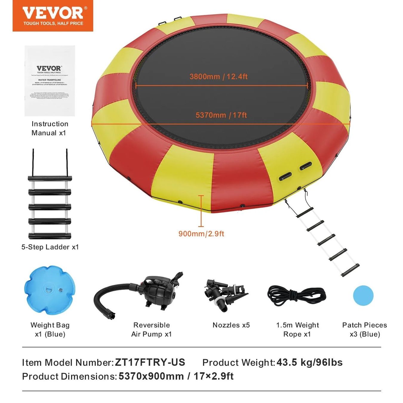 Trampoline: Aufblasbarer Wassertrampolin 5,18 m – Neu (gemäss Beschreibung) aus Eglisau von Tisiertof 5