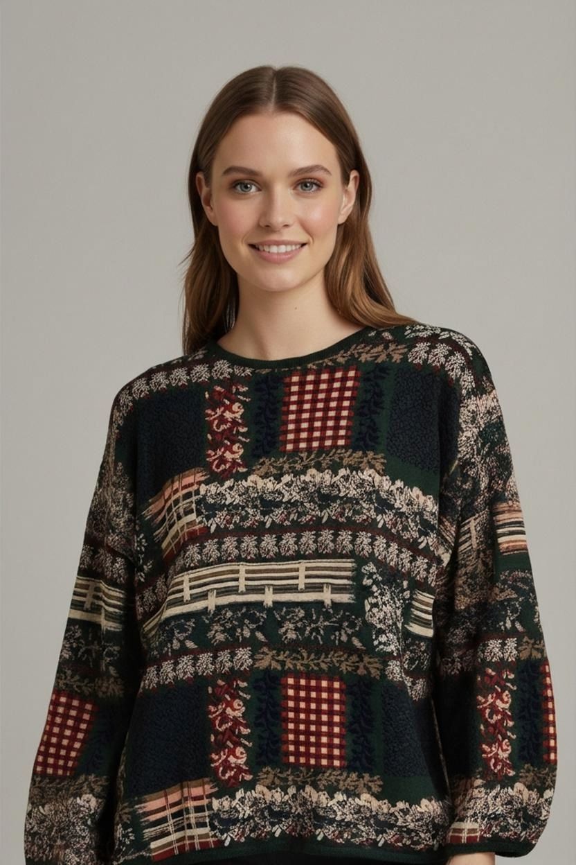 Maglioni & Felpe: Vintage Gemusterter Strickpullover - Größe L – Usato da Zug venduto da vinokilo