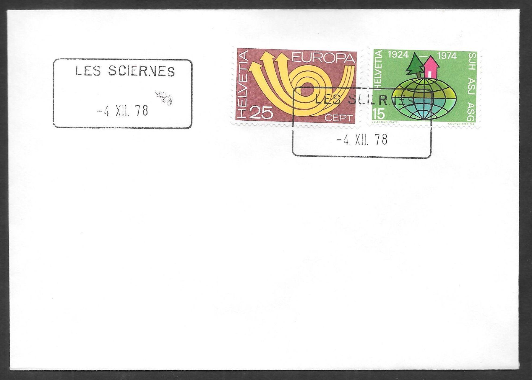 Tutti i francobolli: Brief Aushilfsstempel LES SCIERNES 4.12.1978 – Nuovo (secondo la descrizione) da Olten venduto da clotaldi
