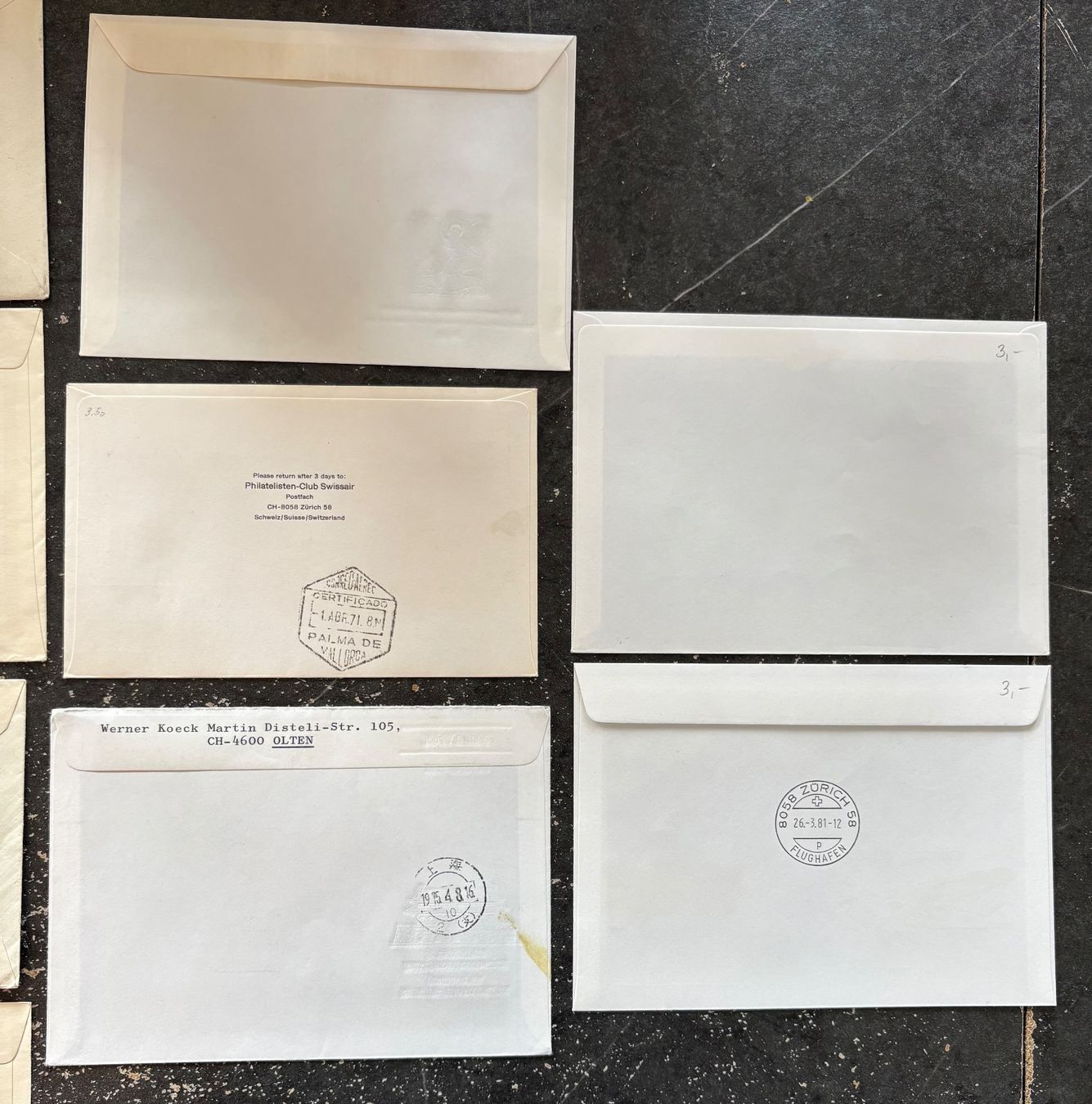 Alle Briefmarken: LOT : 9 Briefe Flugpost / Sonderflug / 1. Flug / FDC – Gebraucht aus St-Légier-Chiésaz von Theo006 4