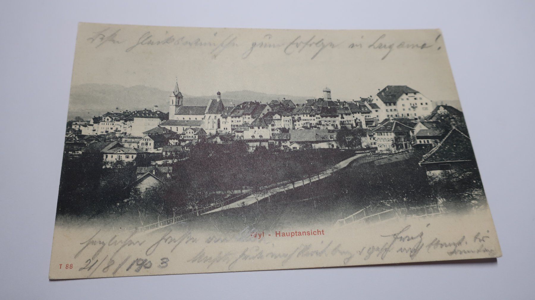 Cartoline postali: Wyl - Hauptansicht  1903 – Usato da Cormoret venduto da Pascalll2001 1