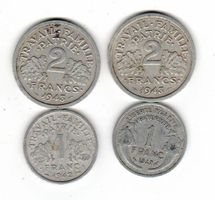 4 Münzen Frankreich