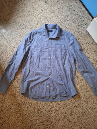 Chemise Hemd C&A bleue denim coton L