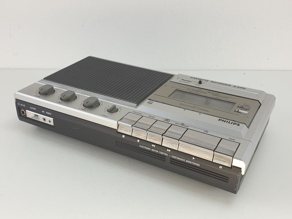 Ghettoblaster Philips 22 AR 513/00 Vintage, Radio-cassette Argenté, état Fonctionnel