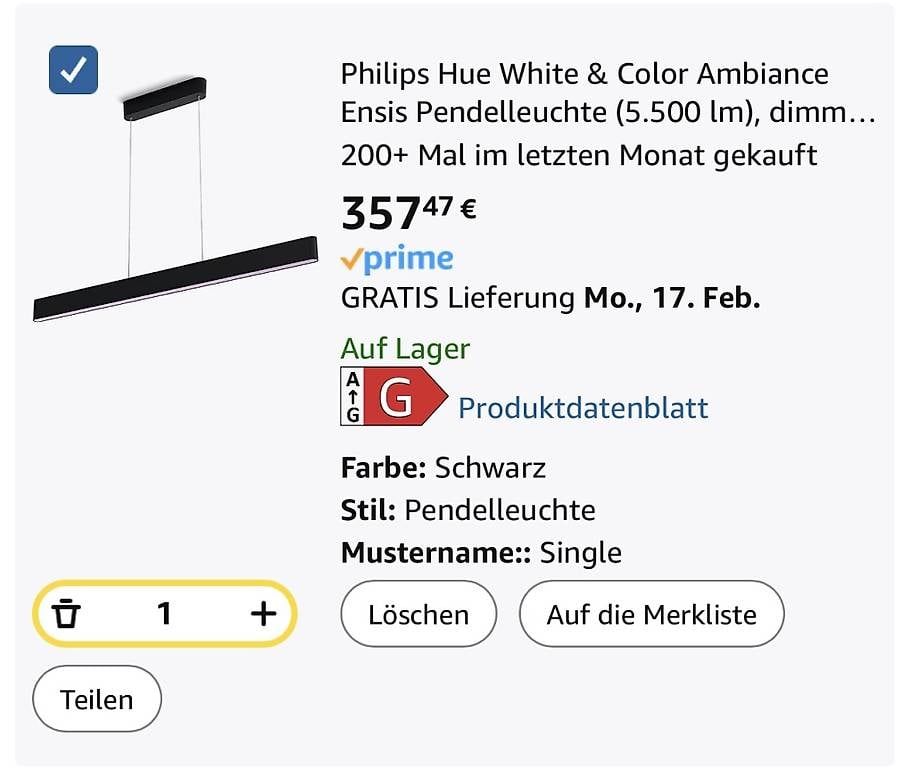 Philips Kronleuchter & Deckenlampen: Pendel Leuchte / Lampe / Decken Leuchte Philips Hue – Gebraucht aus Liestal von jaq_hj95 1