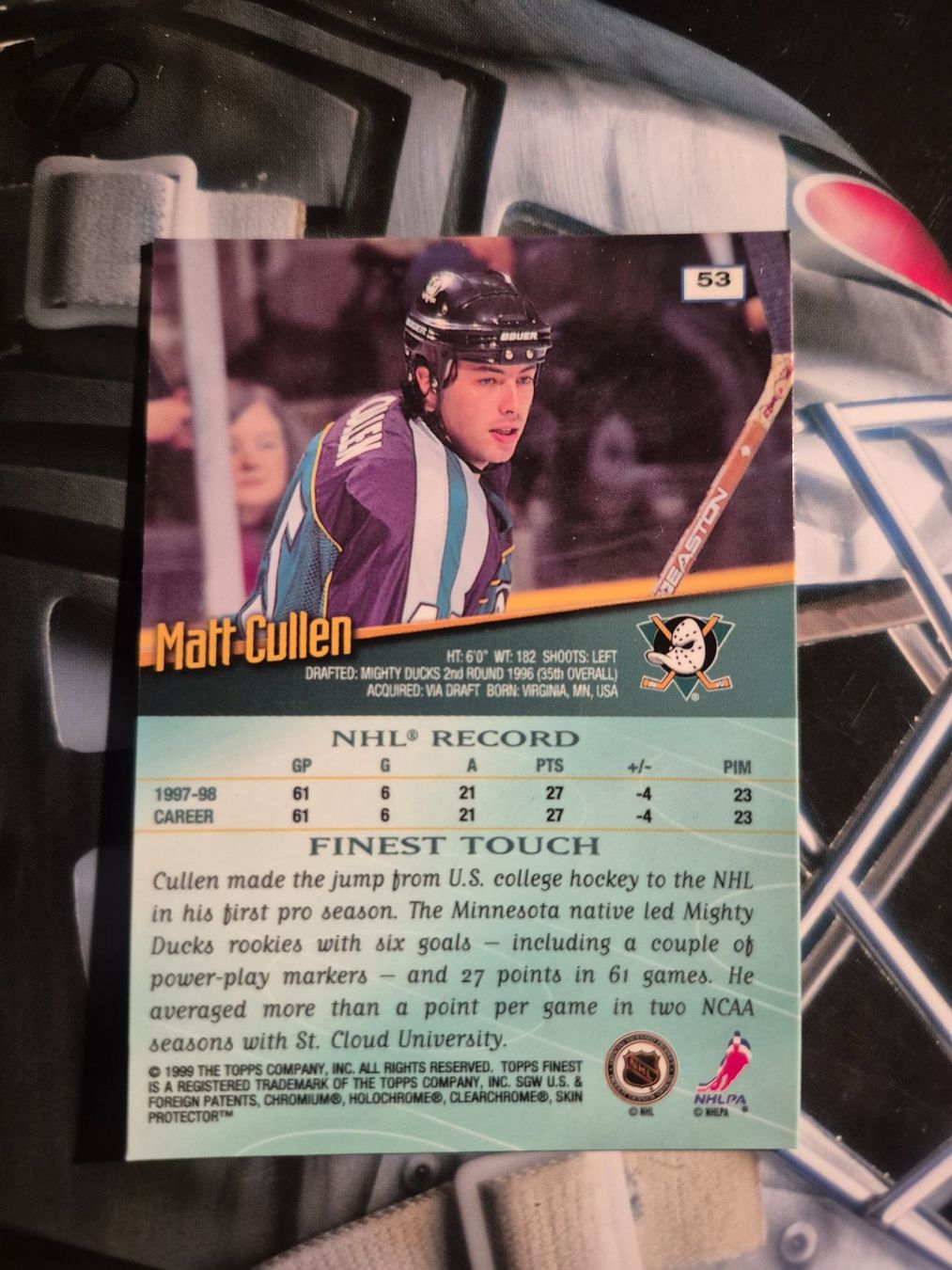 NHL Cartes à collectionner: NHL Matt Cullen Anaheim Mighty Ducks – D'occasion à Treiten par Sauber73 1