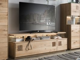 Lowboard DAVOS Wildeiche massiv mit Stirnholz 170 x 56 cm
