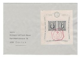 CH, Brief 100 Jahre Schweizer Postmarken 1949, 6.3.1943