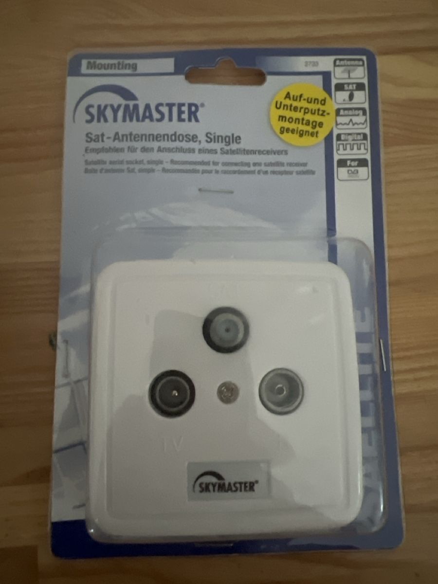 Radiocomunicazione: SKYMASTER Sat-Antennendose Single neu & originalverpackt 📺 – Nuovo e nell'imballaggio originale da Wettingen venduto da Kawasaki987