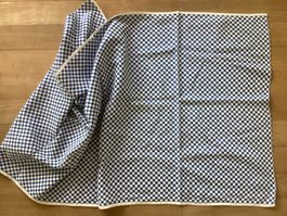 Blau-weisse Tischdecke, kariert, Baumwolle, Doppelgewebe