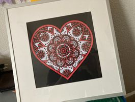 Mandala-Bild, Metallrahmen Ikea, Bild Handgemalt