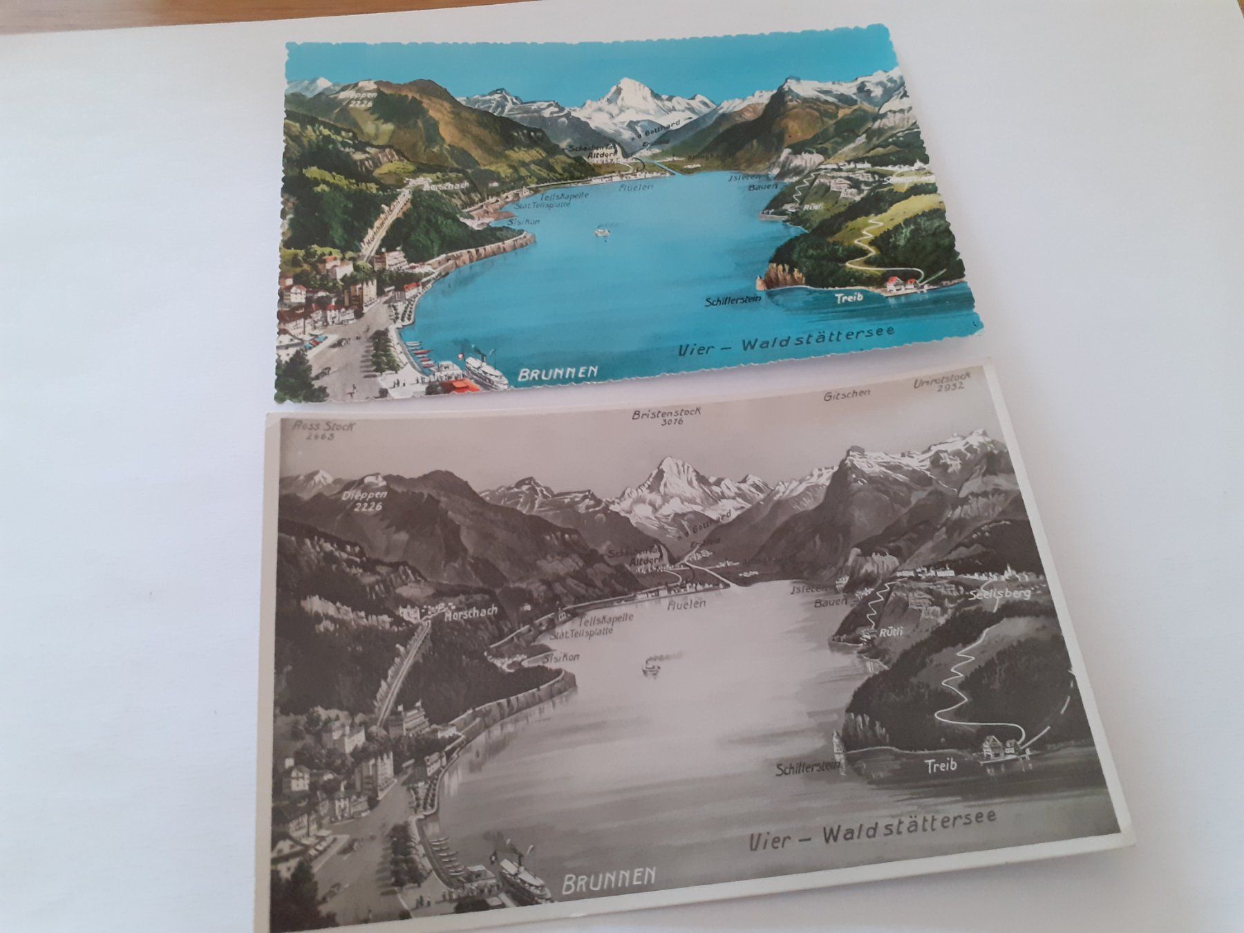Ansichtskarten: VIERWALDSTAETTERSEE - BRUNNEN - PANORAMA – Gebraucht aus Winterthur von Ornyx7