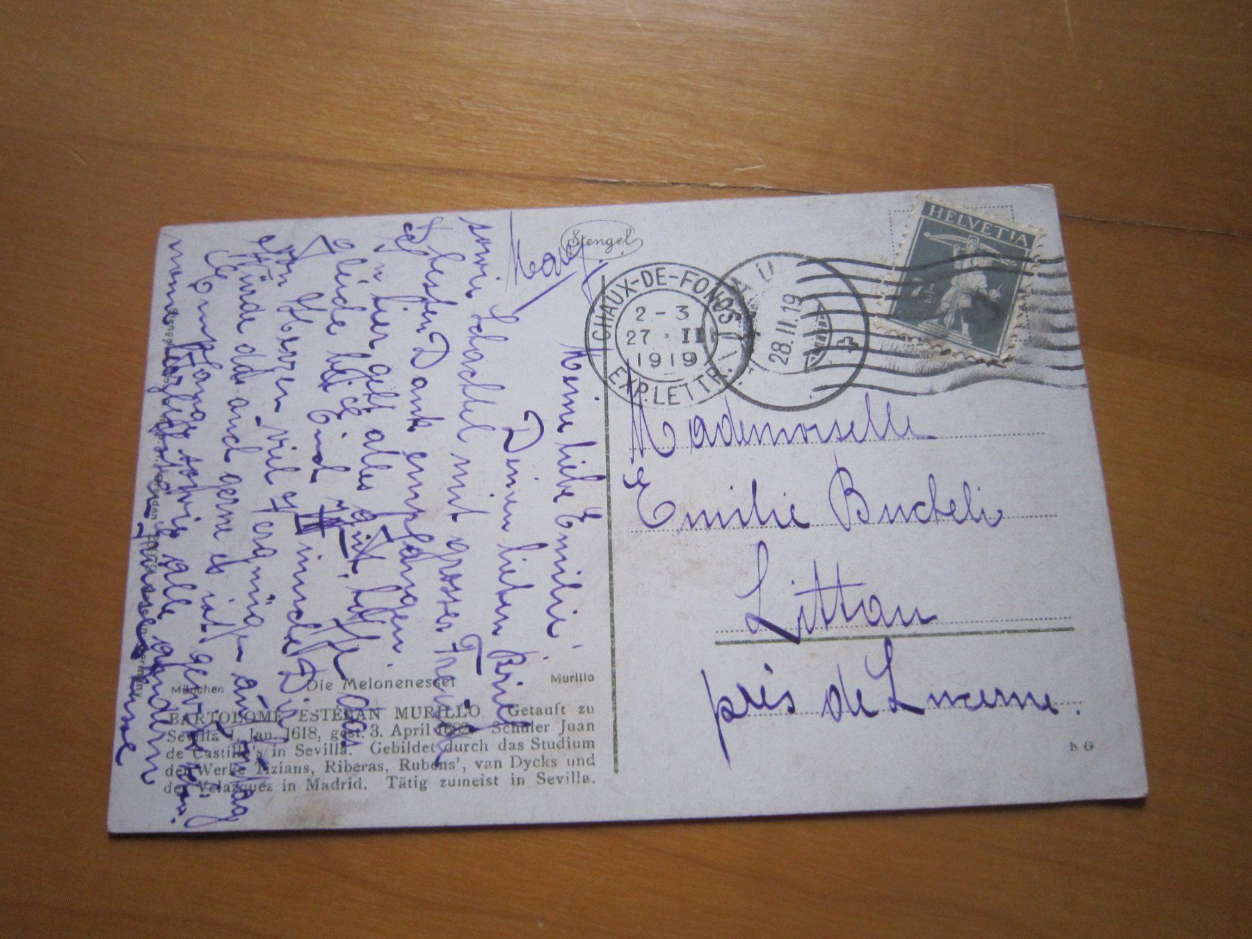 Cartoline postali: No 13 Postkarte die MElonenesser Morillo 1919 – Usato da Gordola venduto da Polentaefung 1