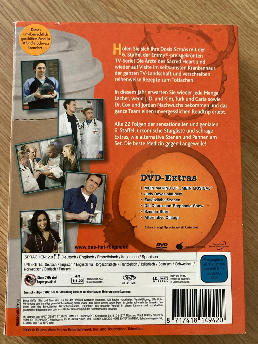 Tutti i DVDs: Scrubs 6. Staffel – Usato da Niederscherli venduto da ypsilon315 1