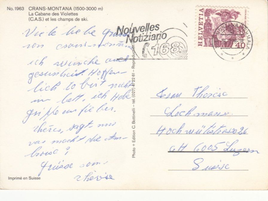 Cartoline postali: Crans Montana 1978 – Usato da Bürglen TG venduto da StampGraf 1