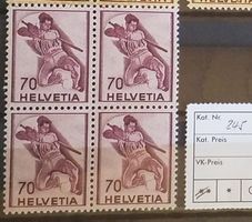 W) 245, Historische Bilder Krieger im 4-Block postfrisch