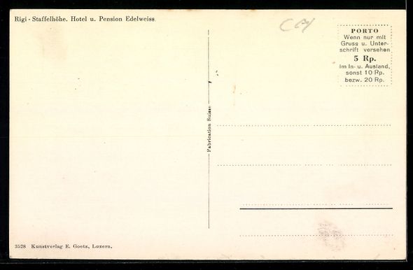 Cartoline postali: Rigi, Staffelhöhe, Hotel-Pension Edelwe – Usato da Berlin venduto da bartko-reher 1